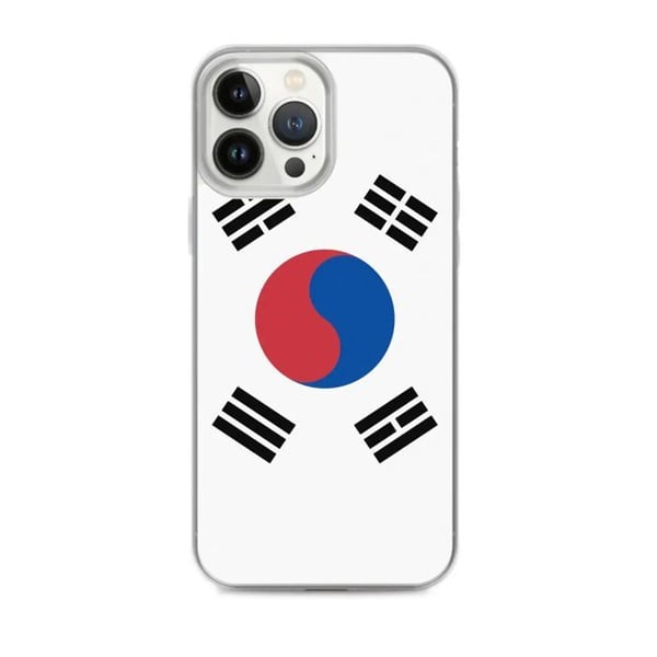 Mobilskal – Sydkoreas flagga – Kompatibel med iPhone 13 Pro Max – Mjukt skydd – Slitstarkt och stötåligt – Pixelforma