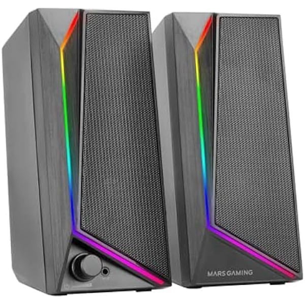 Gaming Högtalare - MARS GAMING - MS72 - 15W - RGB Flow Belysning - USB och Jack