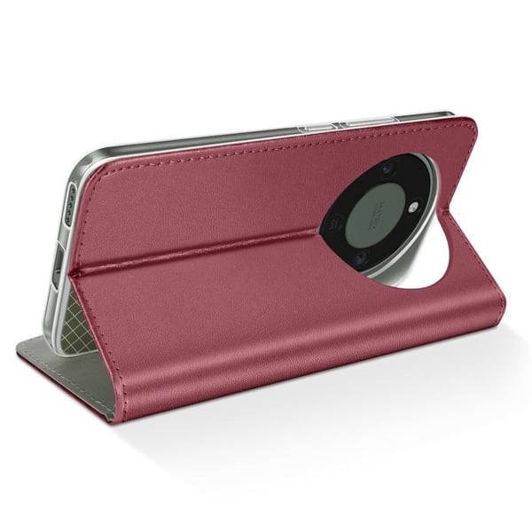 Foliofodral för Honor Magic 8 Lite med kortfack och videostöd Bordeaux