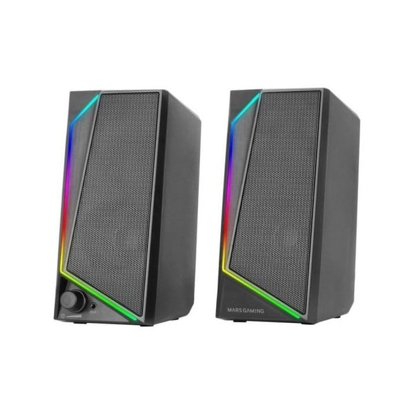Gaming Högtalare - MARS GAMING - MS72 - 15W - RGB Flow Belysning - USB och Jack