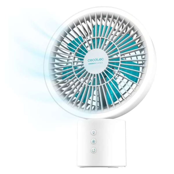 Cecotec - Bordsfläkt med EnergySilence 8000-batteri, bärbar lätt skrivbordsfläkt - Diameter 20 cm, Batteri 8000 mAh