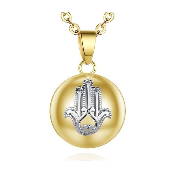 Graviditet Bola halsband med Hand of Fatima guld silver