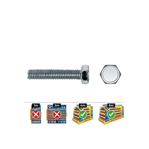Metrisk sexkantsskruv. Din 933 5x45 Platt Zink. Box 250 Uni. Celo