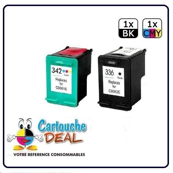 HP 336 - HP 342 - HP Deskjet 5400 Series 5440 5440 PSC 1500 1510 1510S 1513 1545 3180 Lot 2 kompatibla patroner HP336 HP342 HP 336 - HP 342 - HP Deskjet 5400 Series 5440 5440 PSC 1500 1510 1510S 1513 1545 3180 Lot 2 kompatibla patroner HP336 HP342
