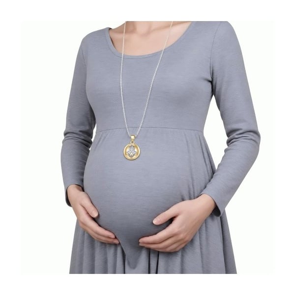 Graviditet Bola halsband med Hand of Fatima guld silver