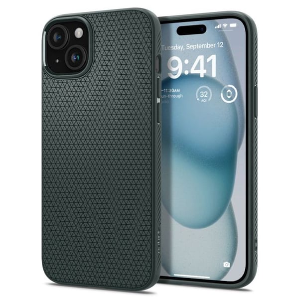 Telefoncover - Spigen - Liquid Air - Abyss Grøn - Blød - Stødabsorberende - Ridsefast