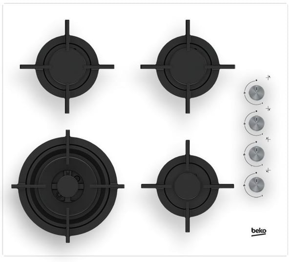 Kogeplade - Beko - HILW64122SW - Gas - 4 Brennere - Hvid