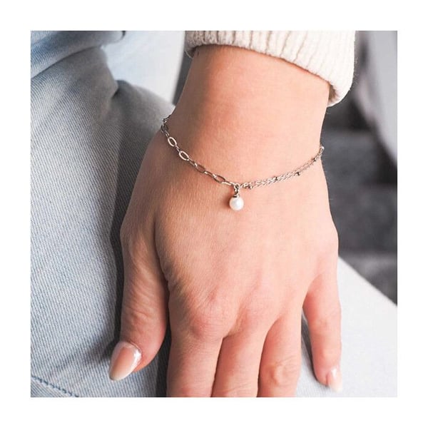 Armband i silver med äkta sötvattenspärla 23014.1