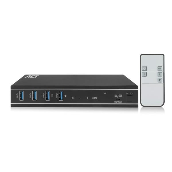 KVM-switch - ACT - AC7912 - 2 PC 1 Skärm - 4K 60Hz - HDMI - USB 3.0