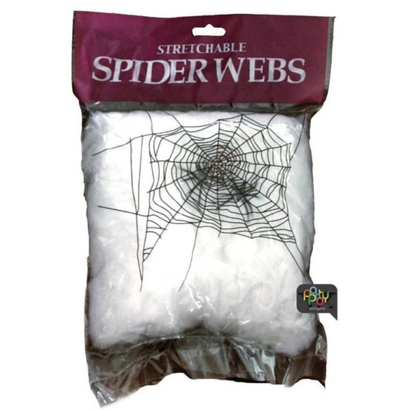 Spindelväv skräck - Stor - 392g - Vit - Svart - Halloween
