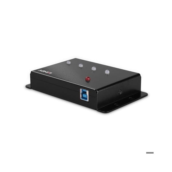 USB 3.0 Hub - LINDY - 443492 - 4 portar - Metallisk - Kompatibel med USB 3.0