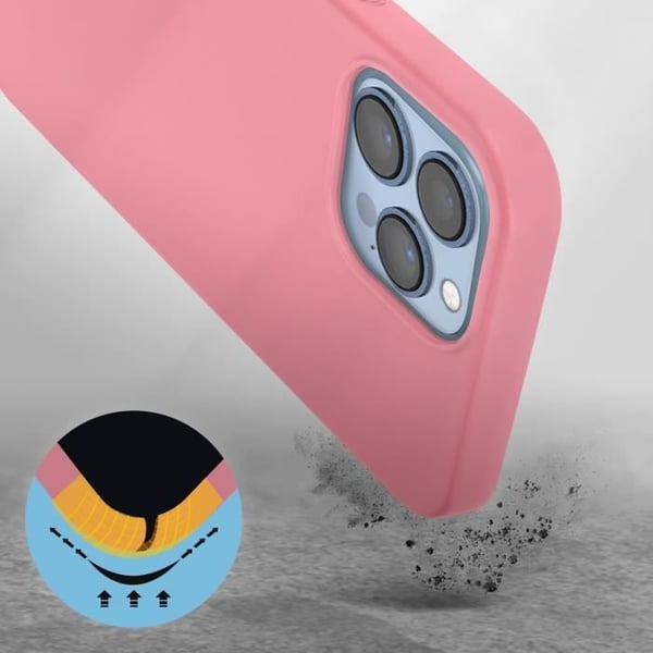 Skyddsfodral - AVIZAR - iPhone 13 Pro Max - Halvhård silikon - Rosa