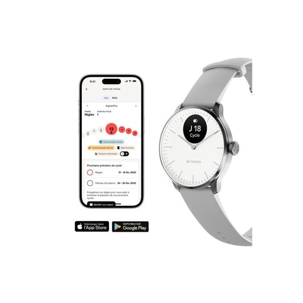 Hybridur Withings ScanWatch Light Hvid 37 mm