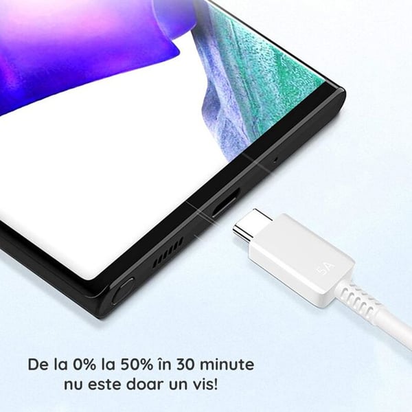 Snabbladdningskabel - SAMSUNG - Typ-C - 5A - 1m - Vit