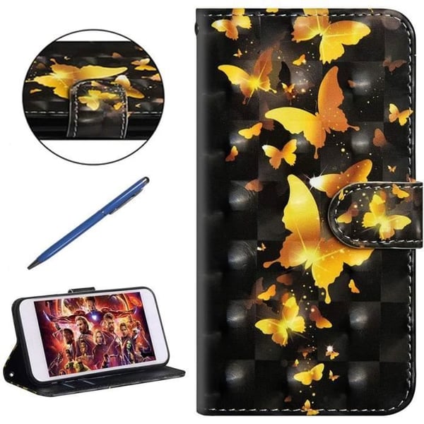 iPhone 11 Pro-skal - 3D-effekt - Fjärilsmönster - Magnetisk klämma - Stödfunktion