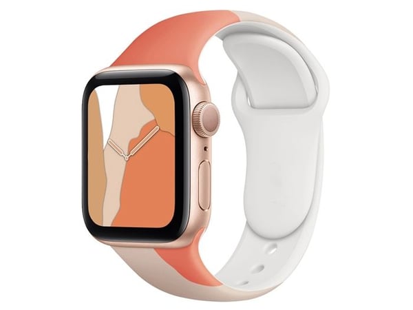 Armband för Apple Watch 42/44/45mm i TPU Patchwork Vit / Rosa