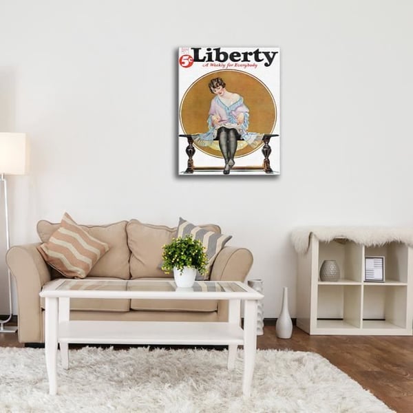 Legendarte - Målning, tryck på duk - Liberty Magazine oktober 1924 - C. Coles Phillips cm. 40x50