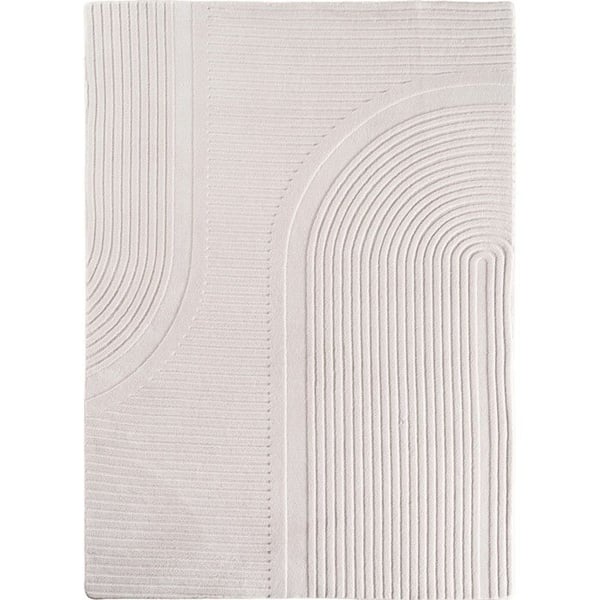 Ayyildiz Modern design mat Crème 200 x 290 cm Boho Skandinavisk Enfärgad, dekorativ mjuk och tvättbar 3D-effekt,
