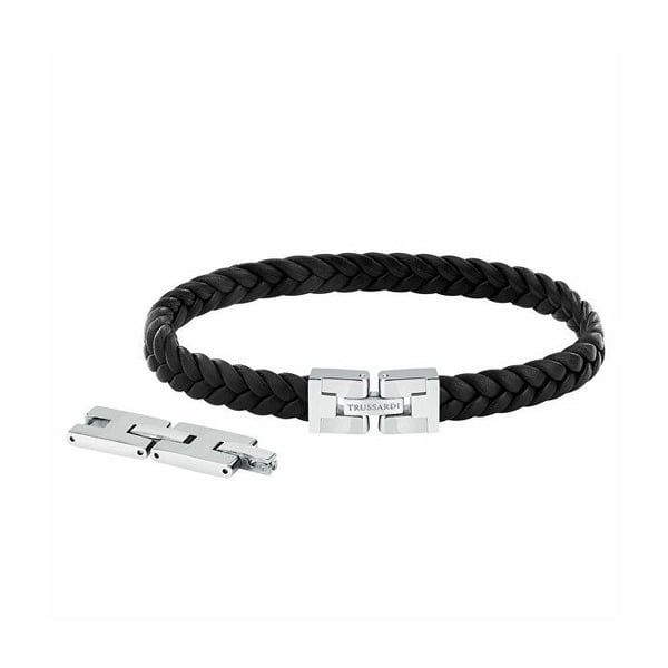 Äkta svart läderarmband T-Leather TJAXV19