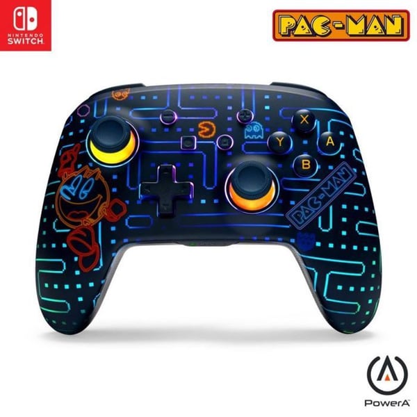 Manette spelvideo Powera Manette för trådlös SWITCH förbättrad Lumectra PAC-MAN Neon Arcade