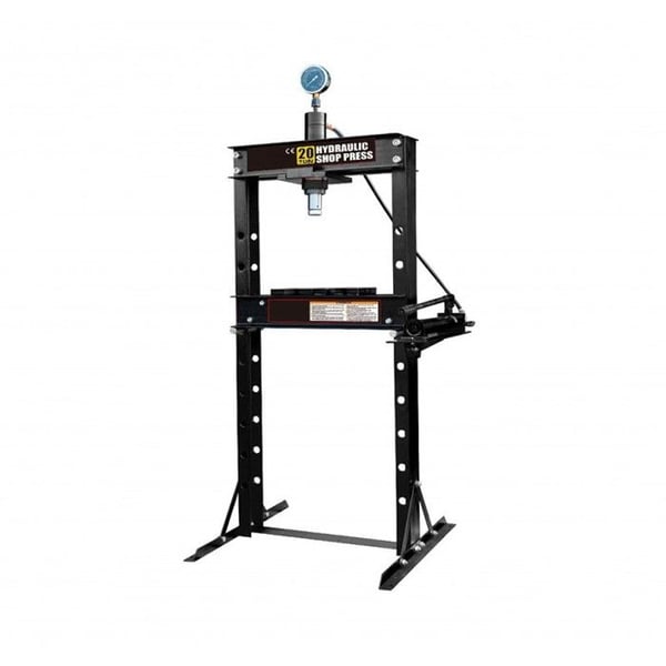 Hydraulisk press 20 ton - Rockforce - Lättläst manometer - Arbetsområde 0-970 mm - Kolvslag 190 mm