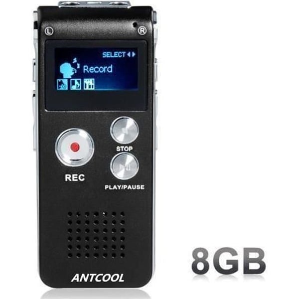 Röstmemo - ANTCOOL - Mini USB - 8 GB - 650 timmar - MP3-spelare