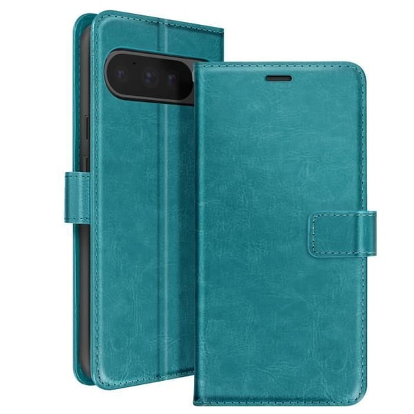 Etui för Google Pixel 9 Pro XL Plånbok med Handledsrem Mayaxess Turkos