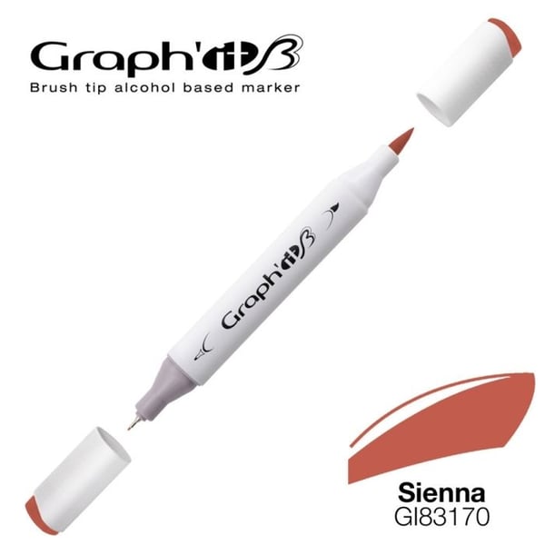 Alkoholmarker - GRAPH'IT - Graph'It Brush Marker - Sienna - Extra fin spets 0.5 mm - Oföränderlig