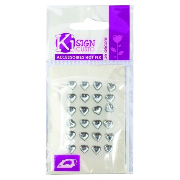 Ki-Sign - Värmeöverföringsstrass hjärta 6,5x7mm Kristall 24 Stycken