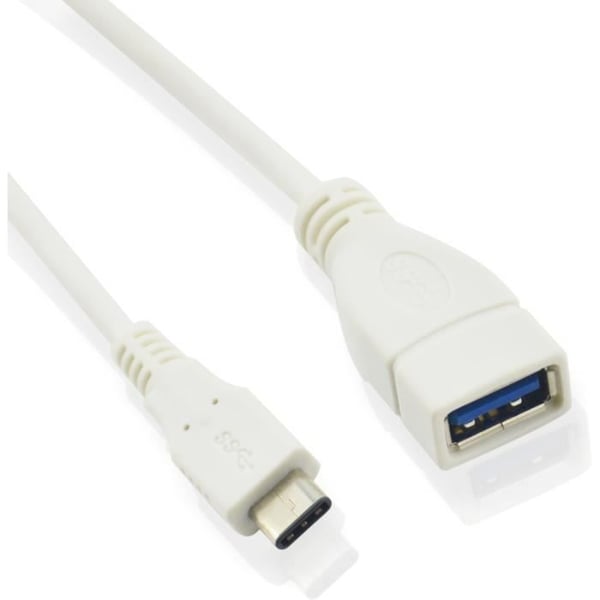 USB-kabel - MICRO CONNECT - USB3.1CAF02W - 0,2 m - USB C till USB A - Vit