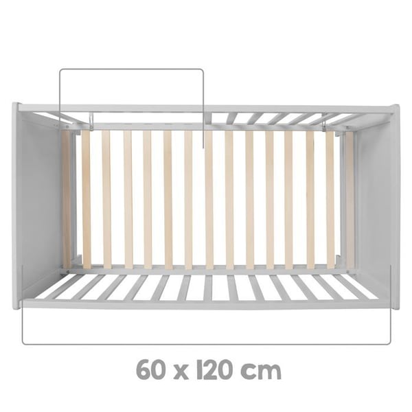 Säng Baby 2 i 1 - ROBA - Självständig och Co-sleeping - Justerbar sängbotten - Taupe