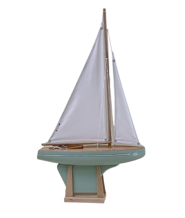 Segelbåt - Maison Tirot - Le Beajour - 40 cm - Bokträ - Vattenblå