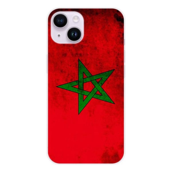 Tryckt silikonfodral som är kompatibelt med Apple iPhone 15 Marockos flagga