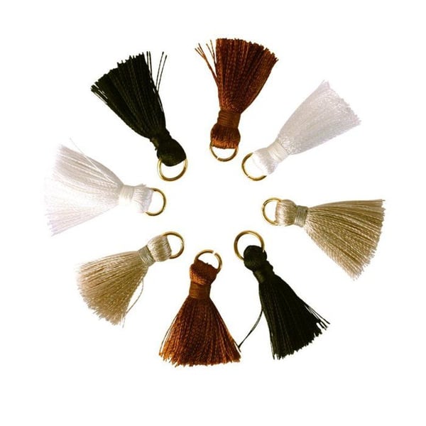 MégaCréa DIY - Mini pompom med gyllene ring 3cm Trend 8 stycken