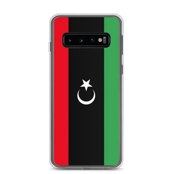 Mobilskal – Libyens flagga – Kompatibel med Samsung Galaxy S10 – Mjukt fodral – Slitstarkt och stöttåligt – Pixelforma