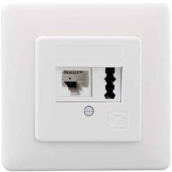 Rutenbeck IAE/UAE8(6)#13311201 Rent vitt inskruvat telefonuttag