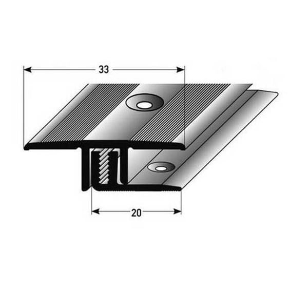PROVISTON Anodiserad aluminiumövergångsprofil guld l 33 mm H 7 - 15 mm L 1000 mm Genomborrad