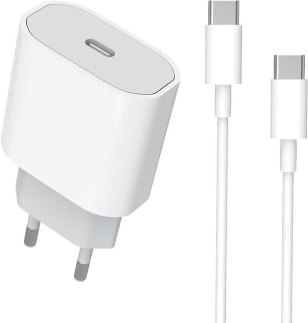 Snabb USB C-laddare - MFI - 20W - Kompatibel med iPhone 16/15 Pro - 6 fot kabel - Inbyggt säkerhetssystem