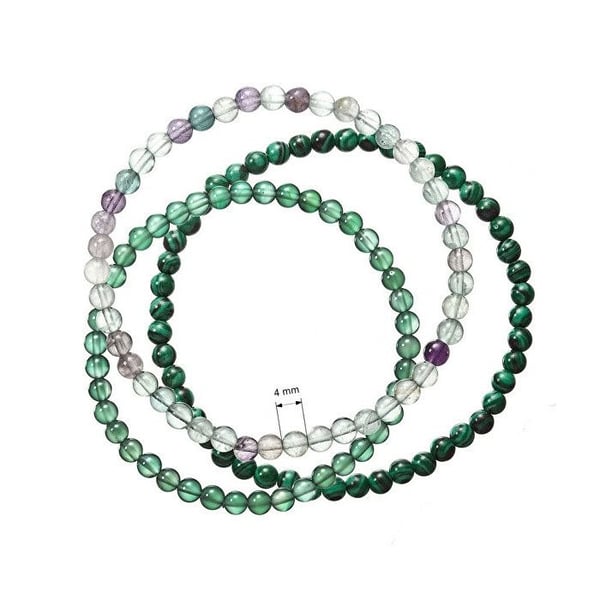 Set med armband i mineralkulor 43043.3 gröna