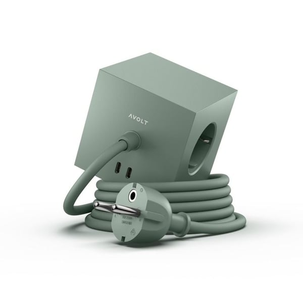 Multiprise Square 1 USB-C 30W, 1.8M AVOLT Grön