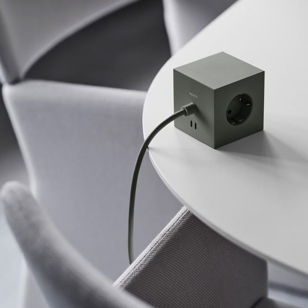 Multiprise Square 1 USB-C 30W, 1.8M AVOLT Grön