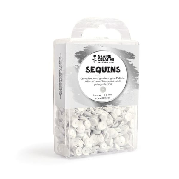 SEQUIN INKURVA VIT MAT L010