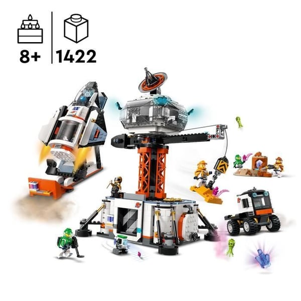 LEGO® 60434 City rymdstation och raketuppskjutningsbas, rymdleksak, med robot och 6 minifigurer