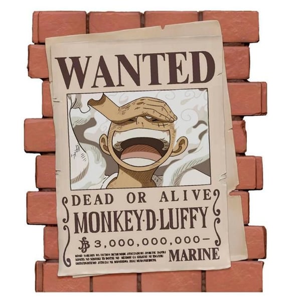 Spargris | One Piece | Wanted-affisch Luffy