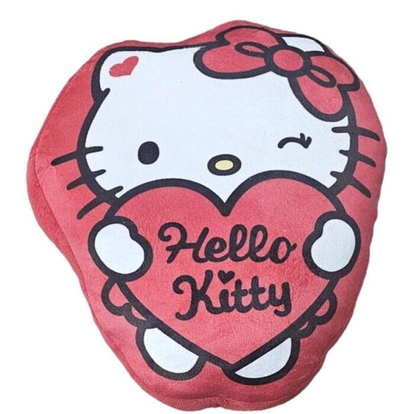 Kudde - SANRIO - Hello Kitty 3D - Röd/Vit - Avtagbar - Fyrkantig