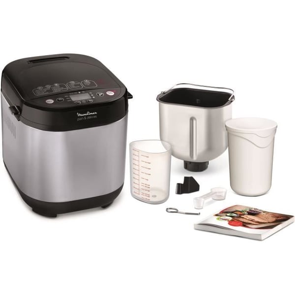 MOULINEX Brødmaskine 1 kg, 20 automatiske programmer, Glutenfri program, Hold varm, Brød og Delikatesse OW240E30