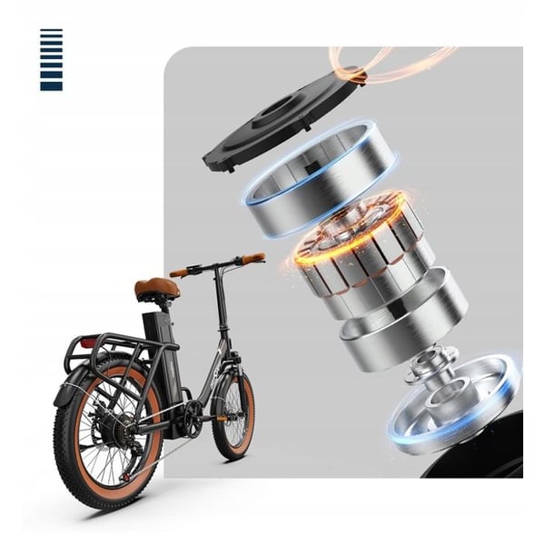 Fällbar elcykel - ONESPORT - OT16-2 - 48V 17Ah 250W - Räckvidd 120 km - Bluetooth