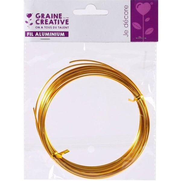 Graine Créative - Aluminiumtråd Ø 1,5 mm 5 meter Guld