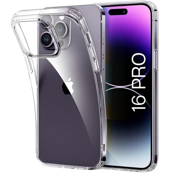 TPU-skal till iPhone 16 PRO - Transparent silikongel Ultratunt mjukt skydd Phonillico®