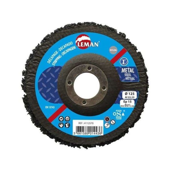 Platt avskrapningsskiva - LEMAN - 125x22,23 - Ep.15 - Nylon - Blå